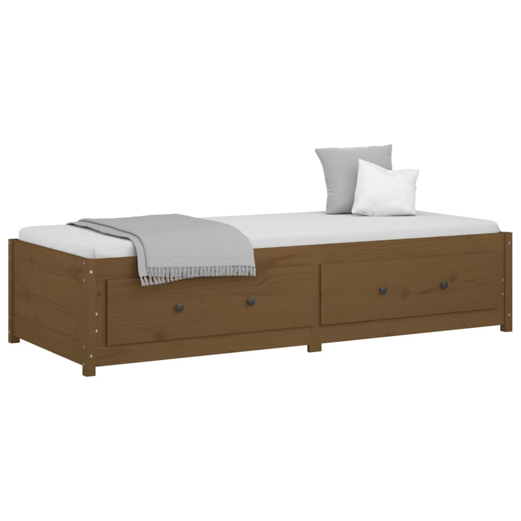 Sofá-cama 80x200 cm madeira de pinho maciça castanho mel