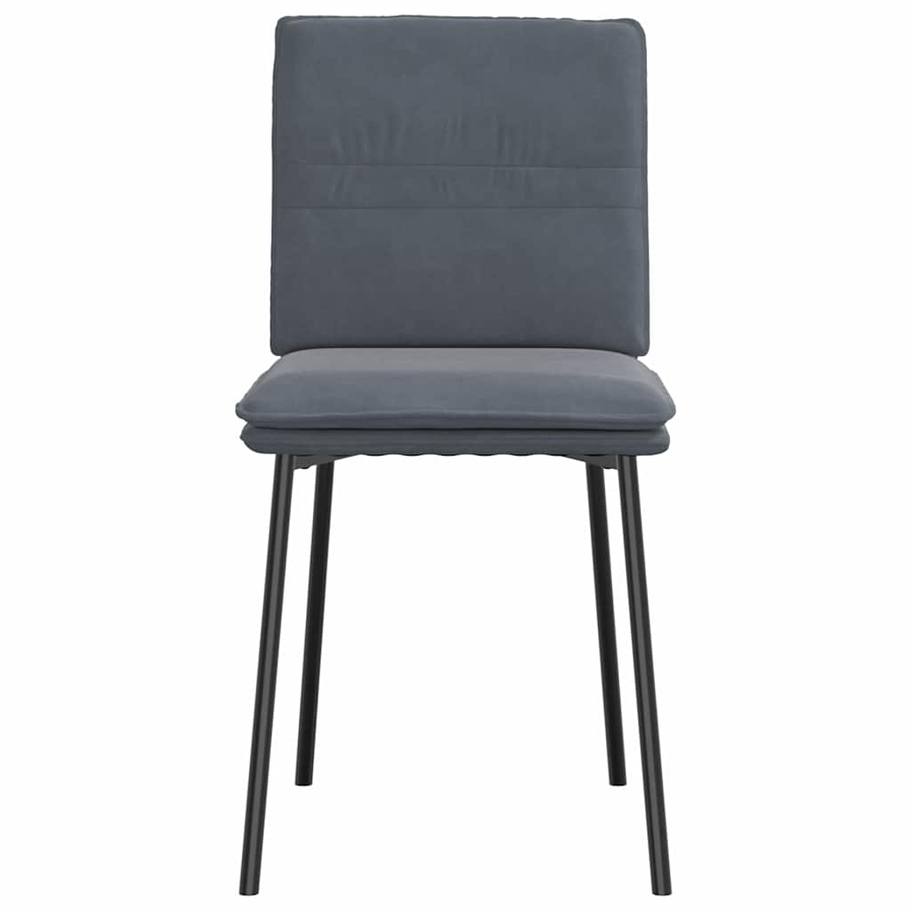Cadeiras de jantar 6 pcs veludo cinzento-escuro