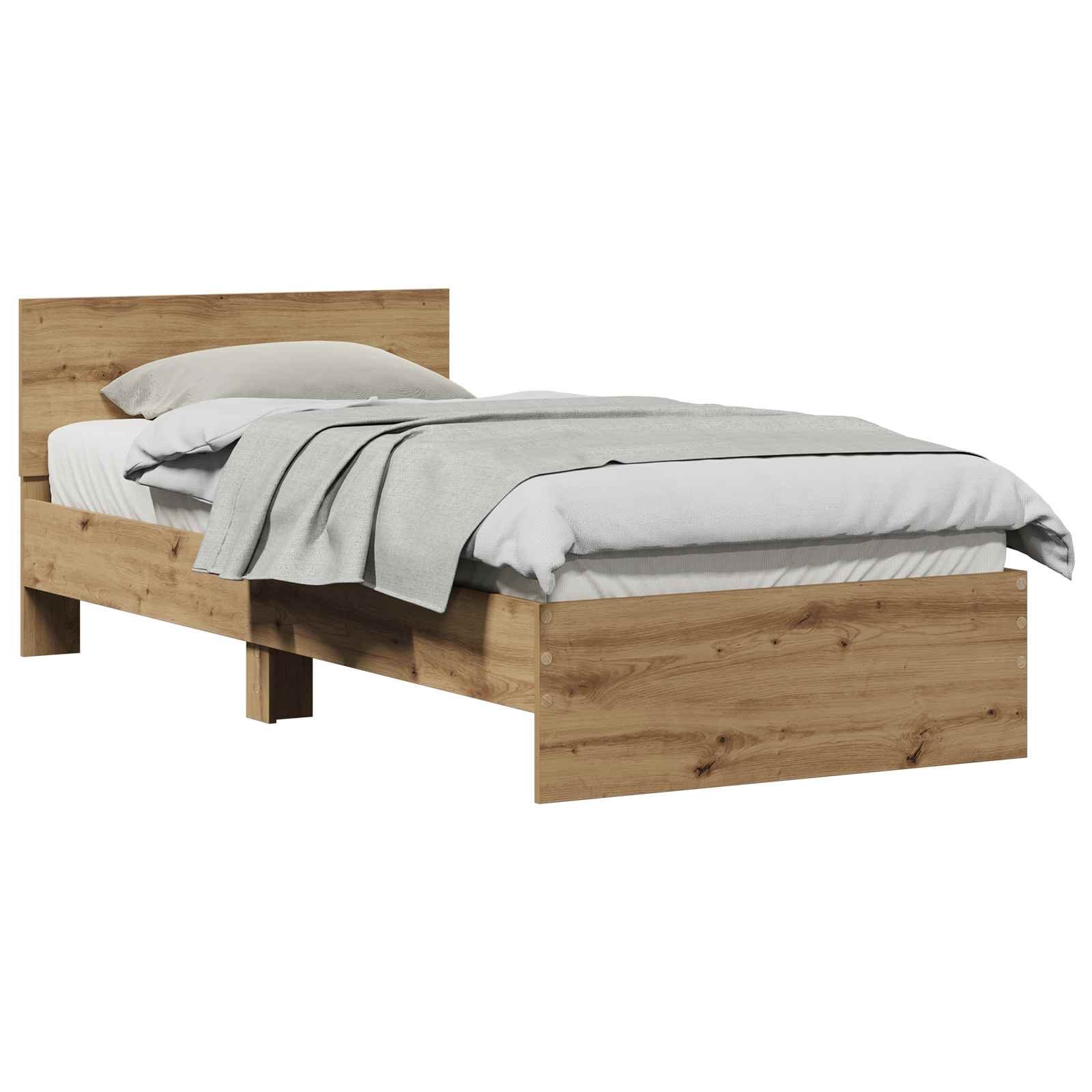 Estrutura de cama com cabeceira carvalho arttisan 75 x 190 cm