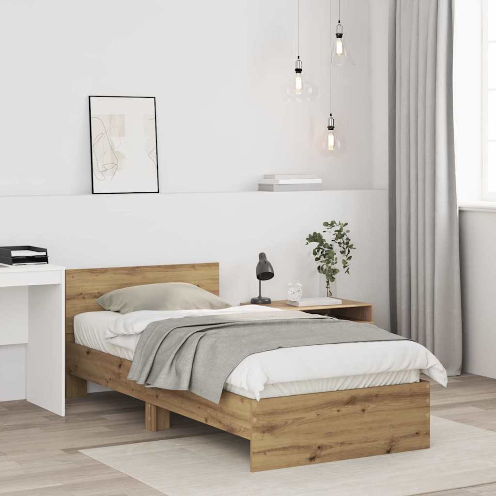 Estrutura de cama com cabeceira carvalho arttisan 75 x 190 cm