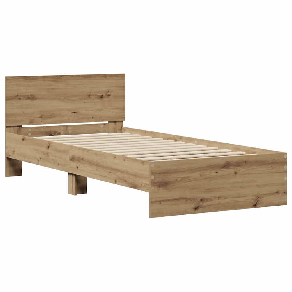 Estrutura de cama com cabeceira carvalho arttisan 75 x 190 cm