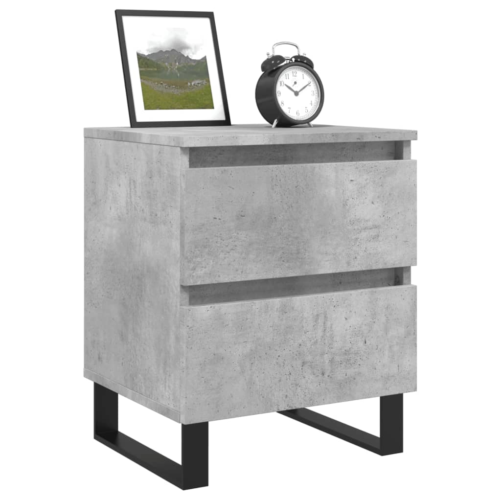 Mesa de cabeceira 40x35x50cm derivados madeira cinzento cimento