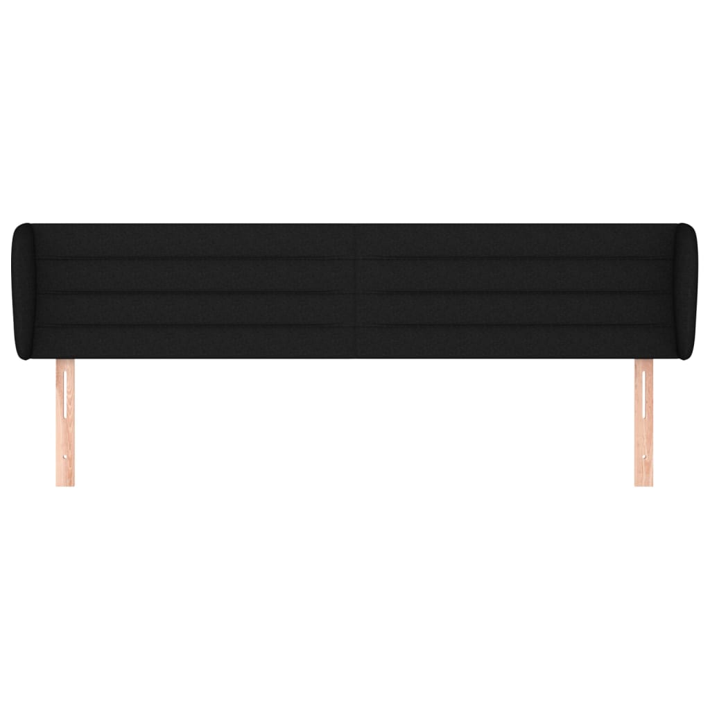 Cabeceira de cama c/ abas tecido 163x23x78/88 cm preto