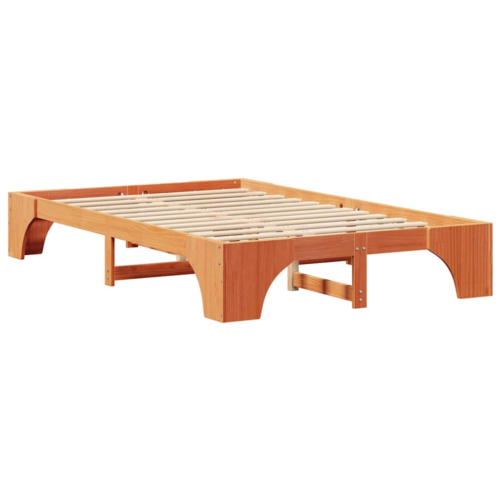 Estrutura da cama marrom cera 135 x 190 cm