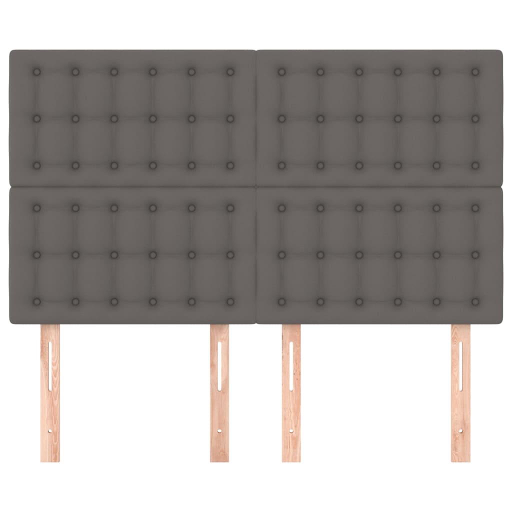 Cabeceira cinza 144x5x118/128 cm couro sintético