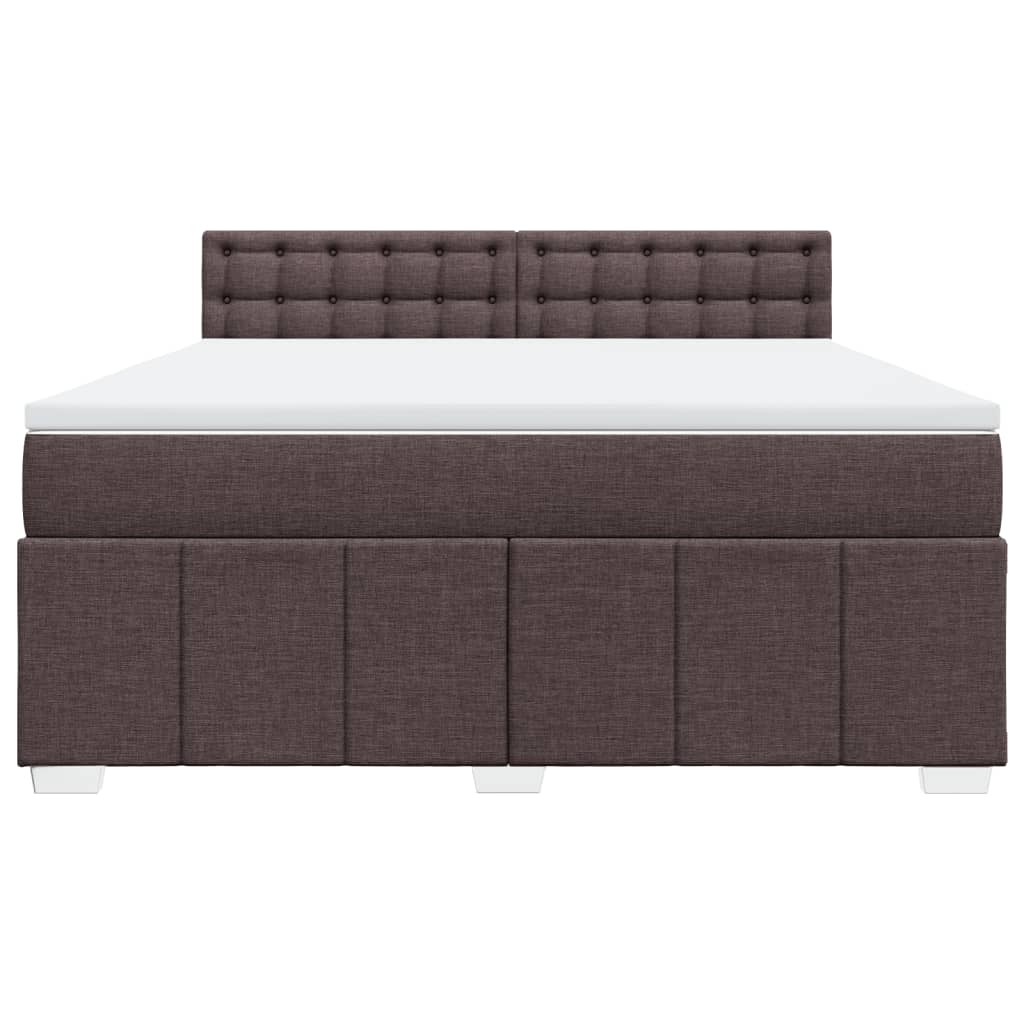 Cama com molas/colchão 180x200 cm tecido castanho-escuro
