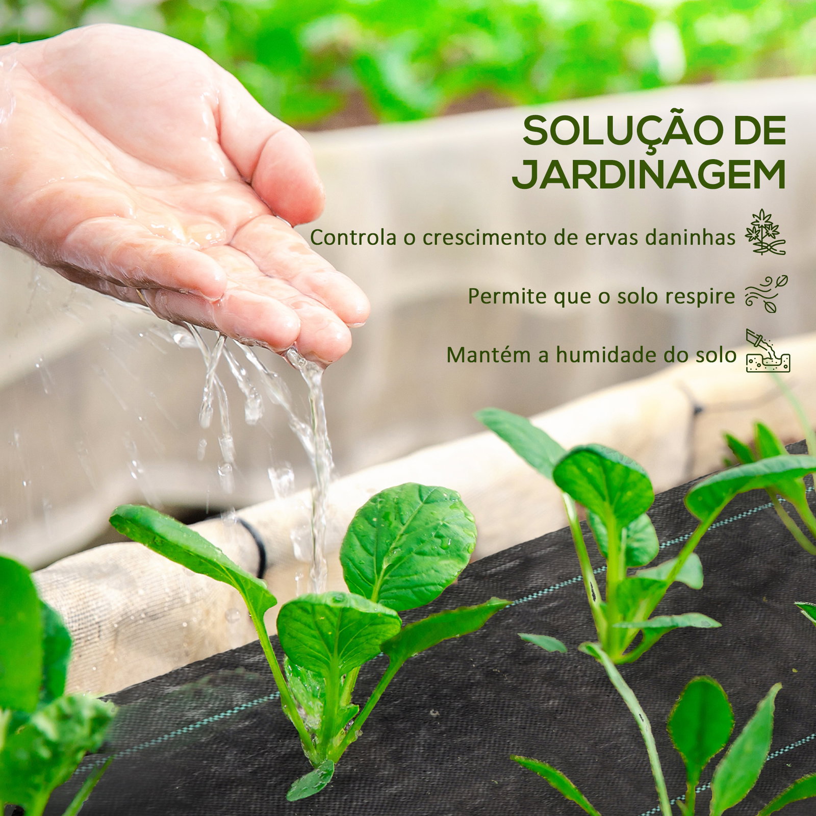 Rolo de malha anti-ervas 2x100 m malha geotêxtil 60 g/m² para controlo de ervas daninhas de jardim malha anti-ervas pret