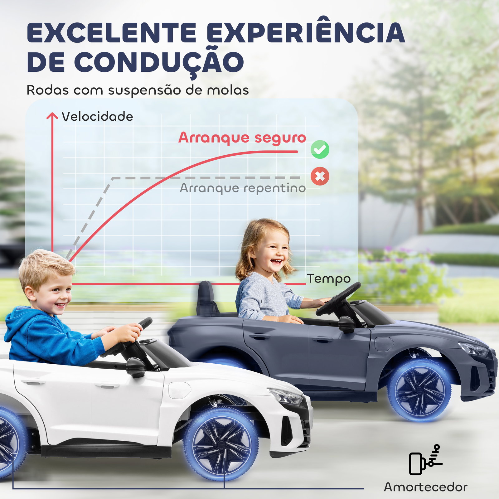 Carro elétrico audi rs e-tron gt 12v com 2 motores faróis LED buzina música USB 3-5km/h 103x58x41 cm cinzento