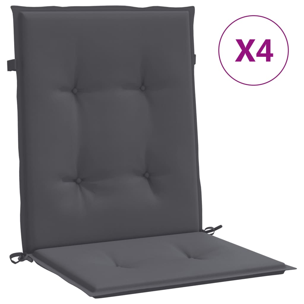 Almofadões lombares p/ cadeiras de jardim 4pcs oxford antracite