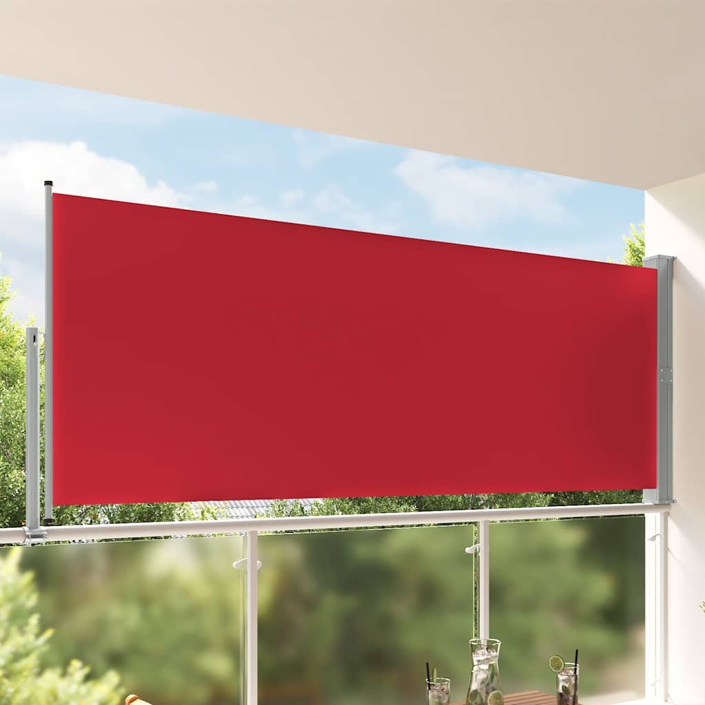 Toldo lateral retrátil para pátio 140x300 cm vermelho
