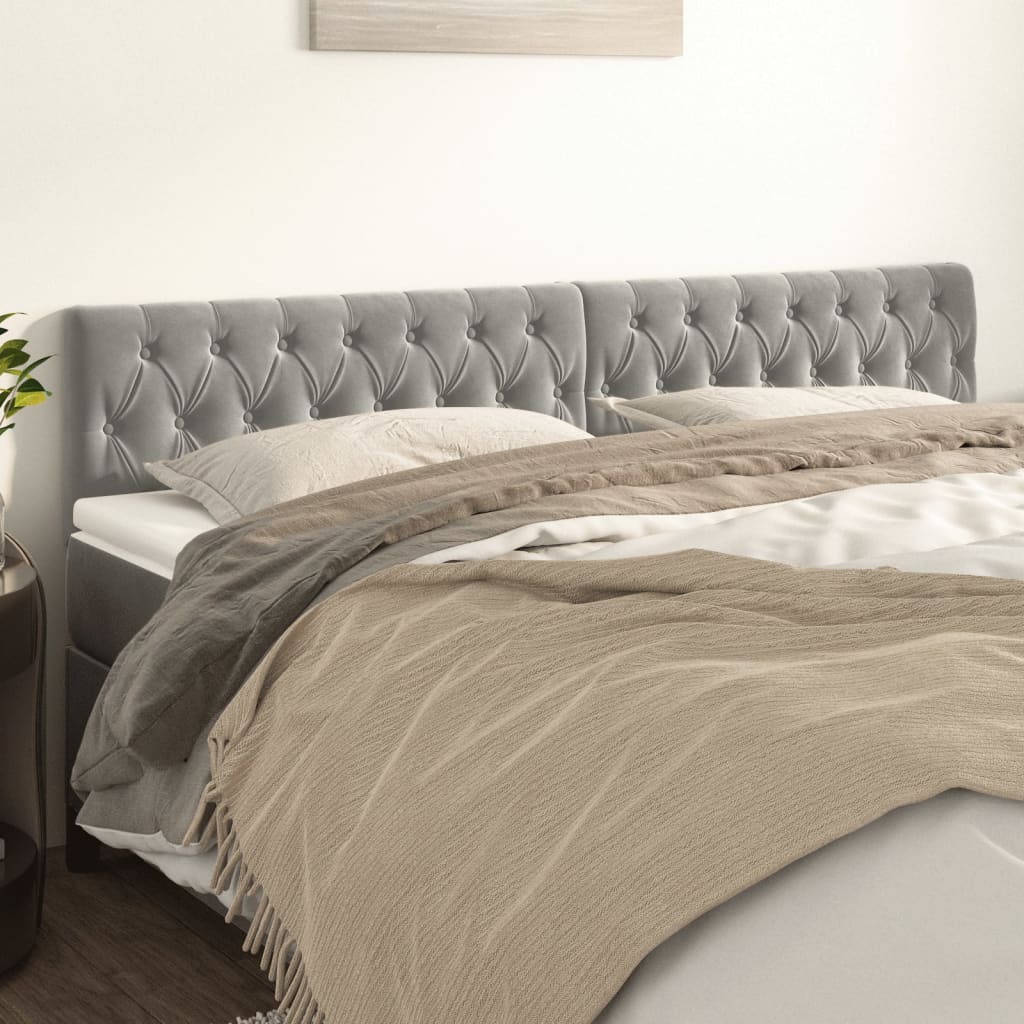Cabeceiras cinzento-claro 180x7x78/88 cm veludo