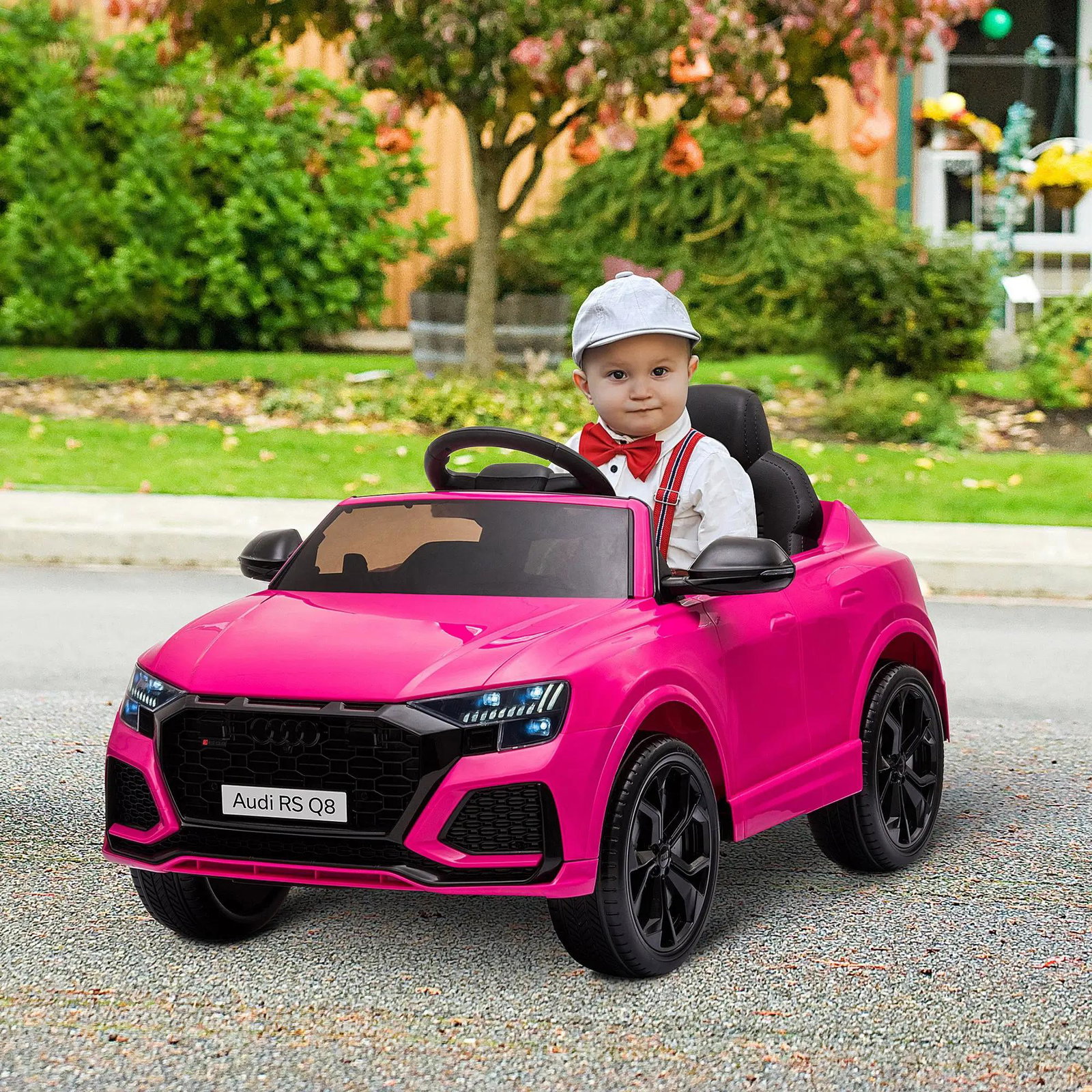 Carro Elétrico Infantil para 3-5 anos Licença Audi RS Q8 com Bateria 6V Controle a Distância Música MP3 Buzina e Luzes Velocidad