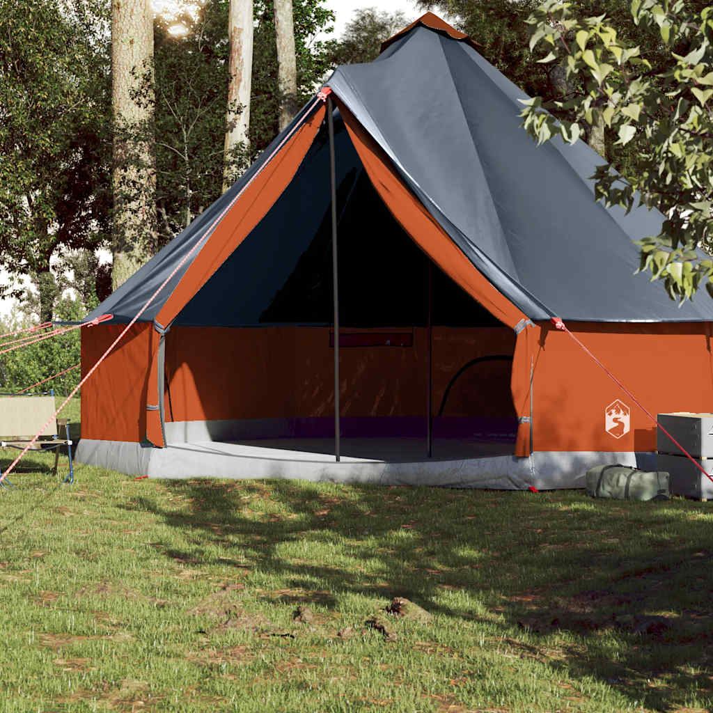 Tenda familiar tipi para 10 pessoas impermeável cinza/laranja