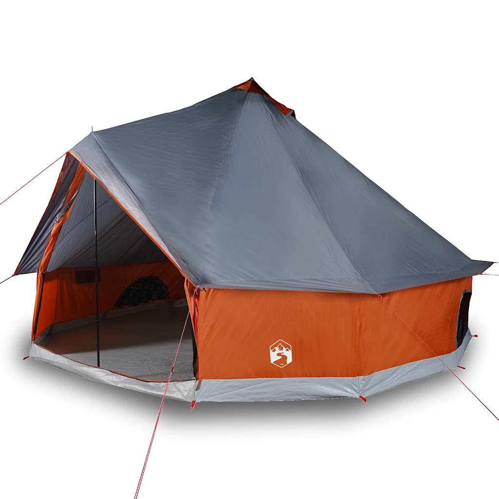 Tenda familiar tipi para 10 pessoas impermeável cinza/laranja