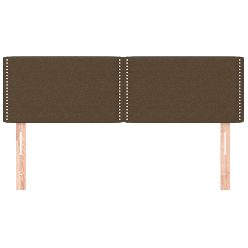 Cabeceiras castanho-escuro 144x5x78/88 cm tecido