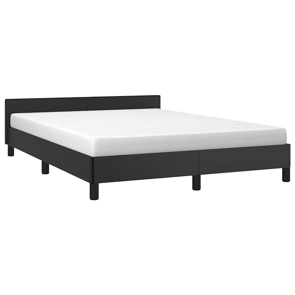 Estrutura cama c/ cabeceira sem colchão 140x190 cm preto