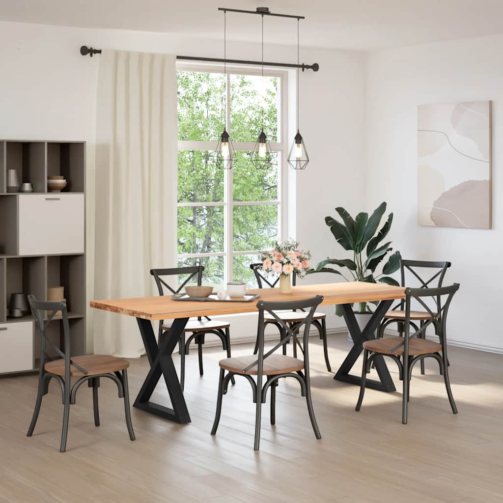 Pés para mesa de jantar 2 peças preto 70x(72-73,3) cm aço