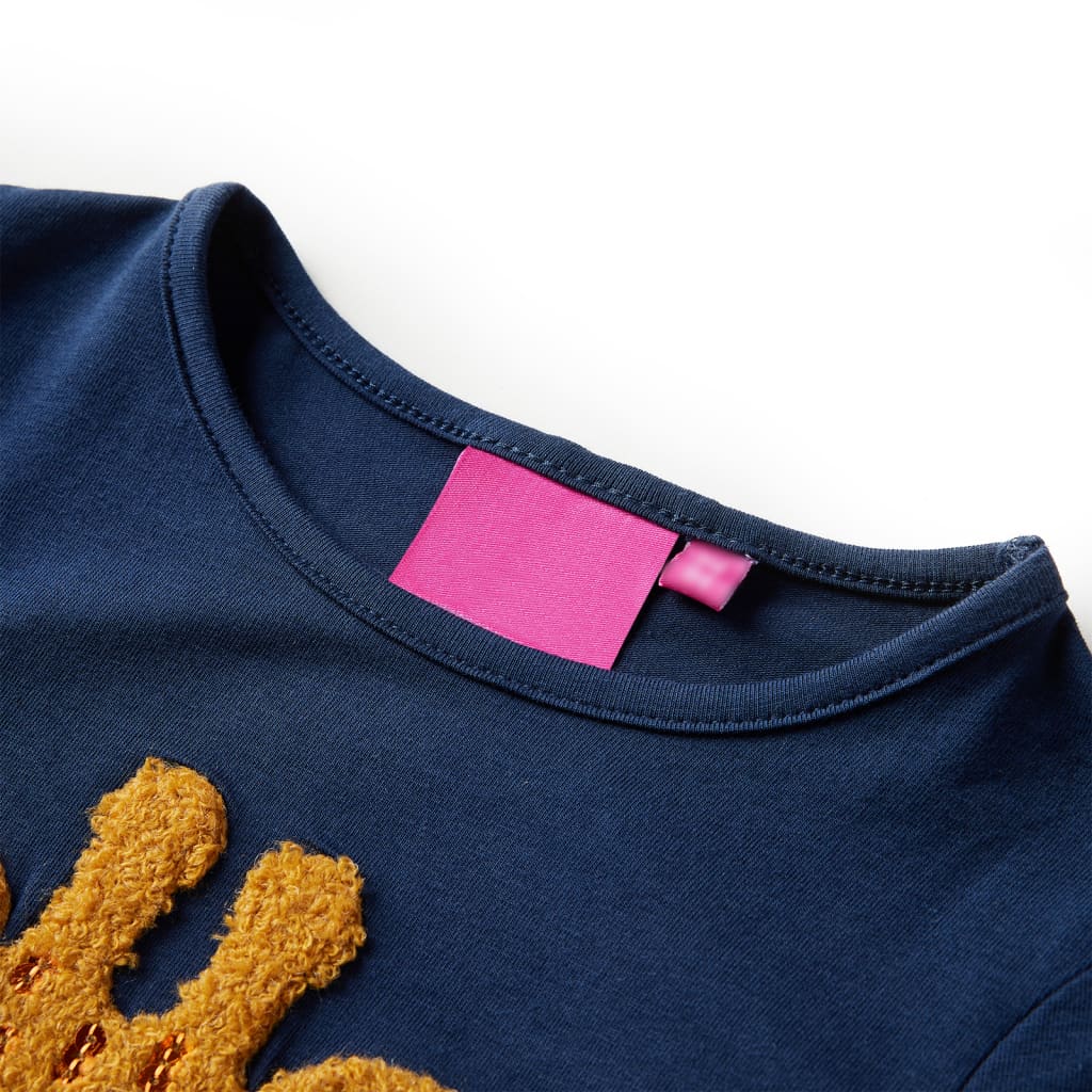 T-shirt de manga comprida para criança azul marinho 116