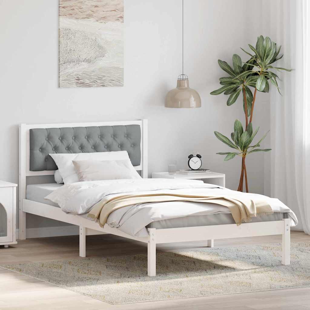 Estrutura da cama com cabeceira cinzento-claro 100 x 200 cm