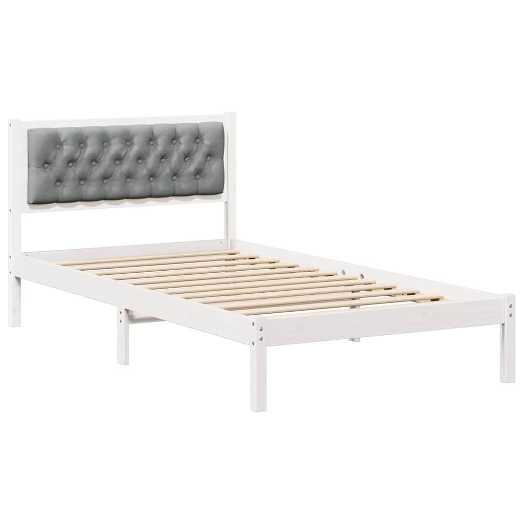 Estrutura da cama com cabeceira cinzento-claro 100 x 200 cm