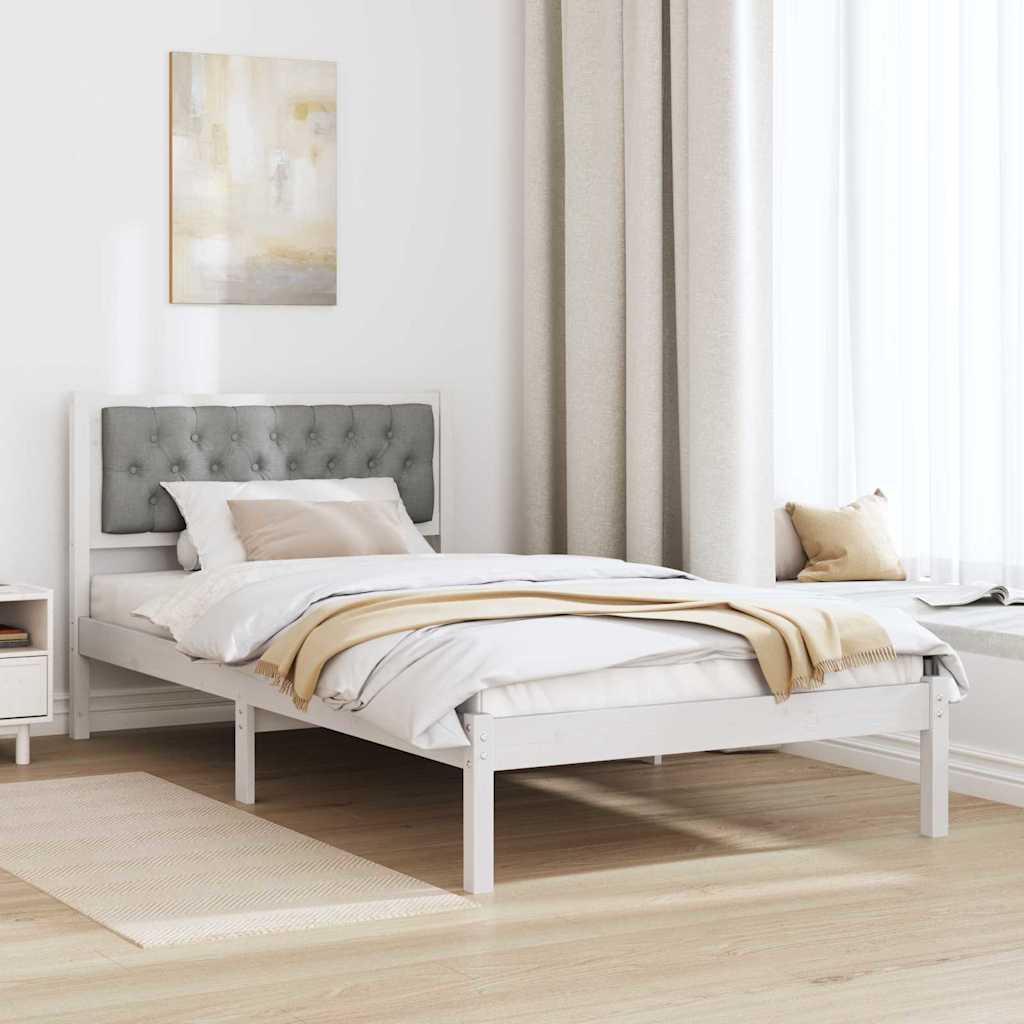 Estrutura da cama com cabeceira cinzento-claro 100 x 200 cm