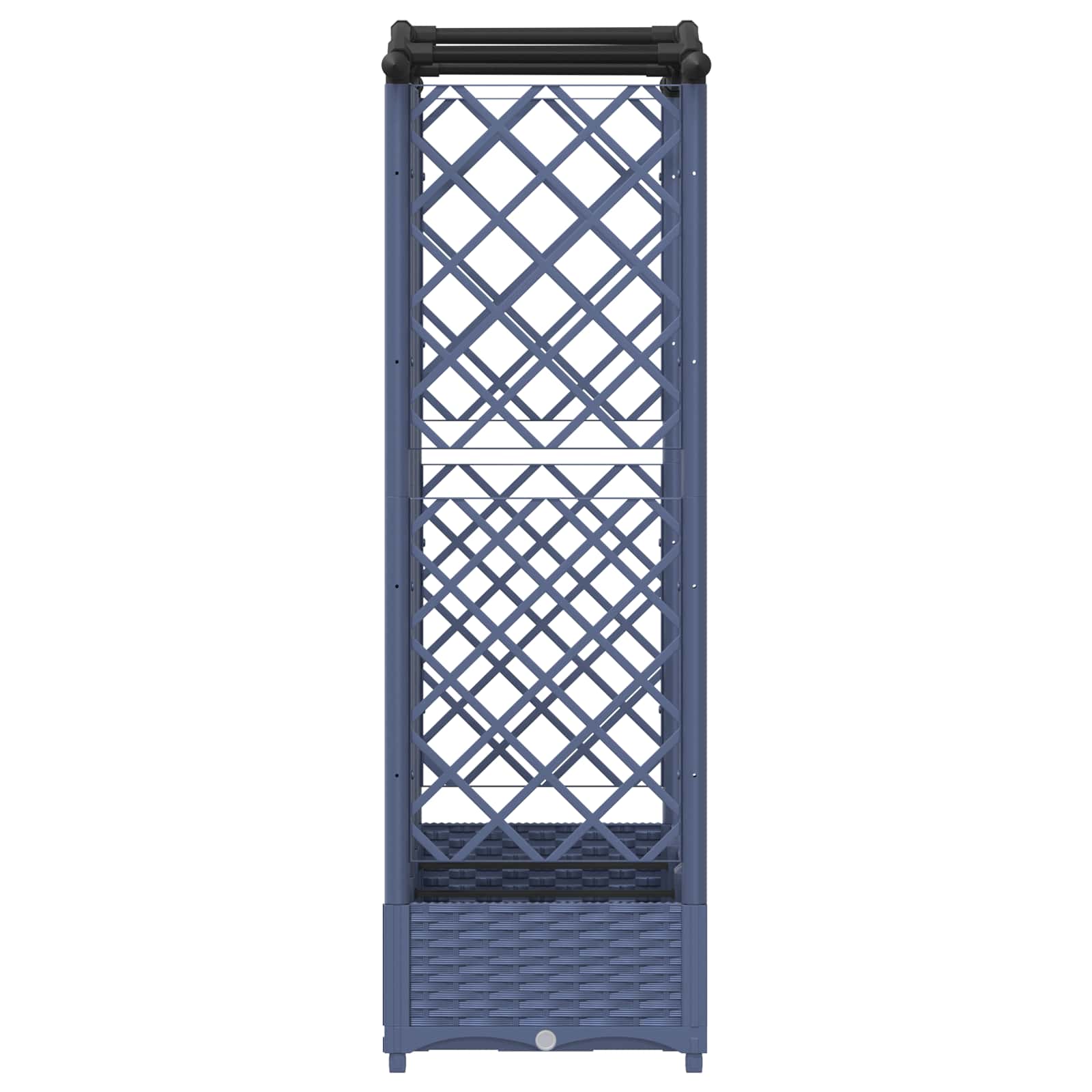 Cama elevada com treliça e telhado cinzento 163 x 40 x 123 cm