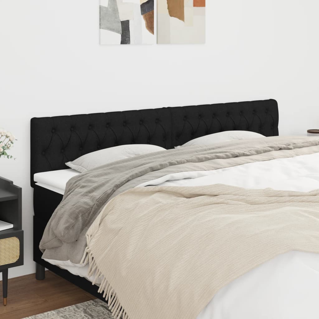 Cabeceiras preto 180x7x78/88 cm tecido