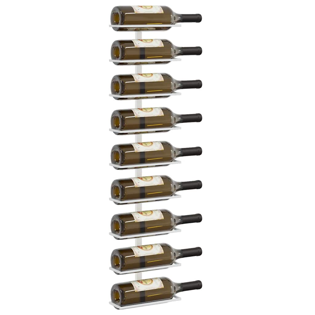 Garrafeira de parede para 9 garrafas 2 pcs ferro branco