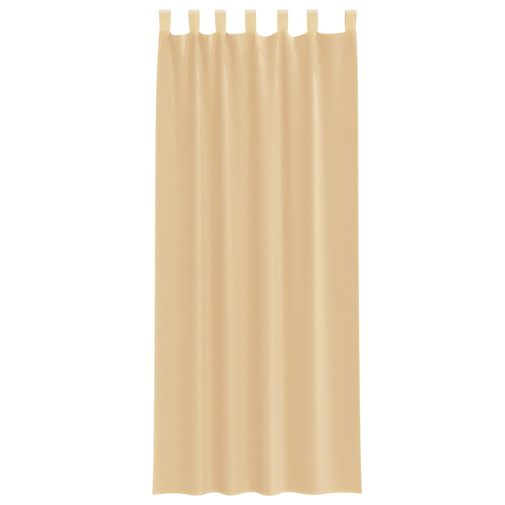 Cortinas de voile com bolsos para varão 2 pcs areia
