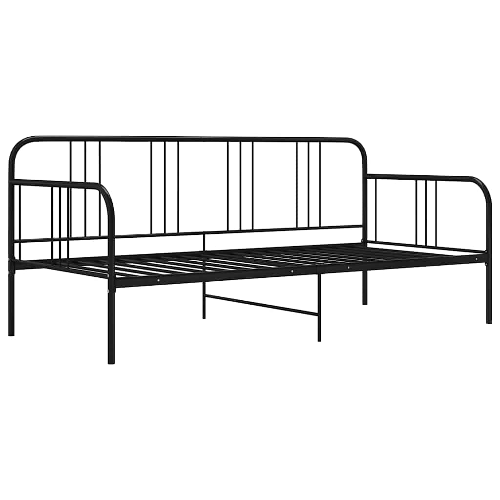 Sofá-cama 90x200 cm metal preto