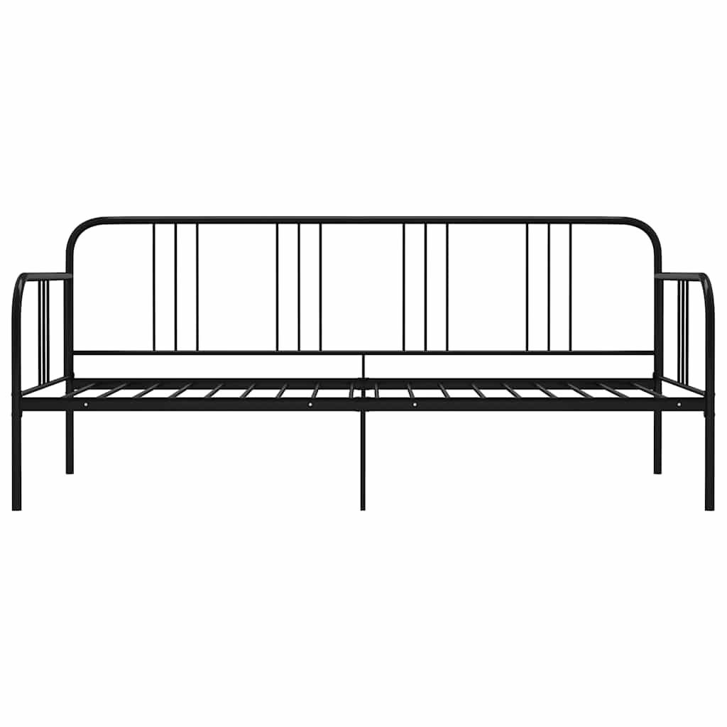 Sofá-cama 90x200 cm metal preto