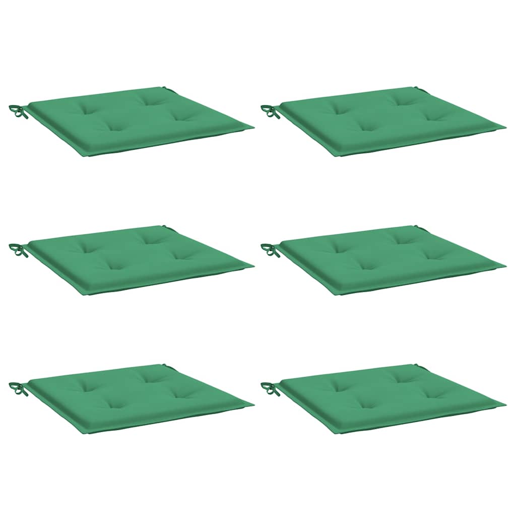Almofadões p/ cadeiras jardim 6pcs 40x40x4 cm oxford verde