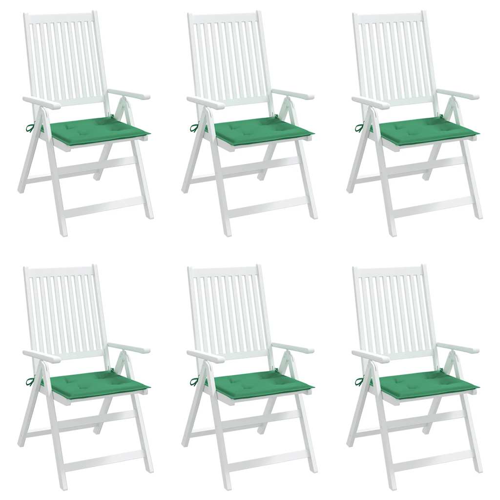Almofadões p/ cadeiras jardim 6pcs 40x40x4 cm oxford verde