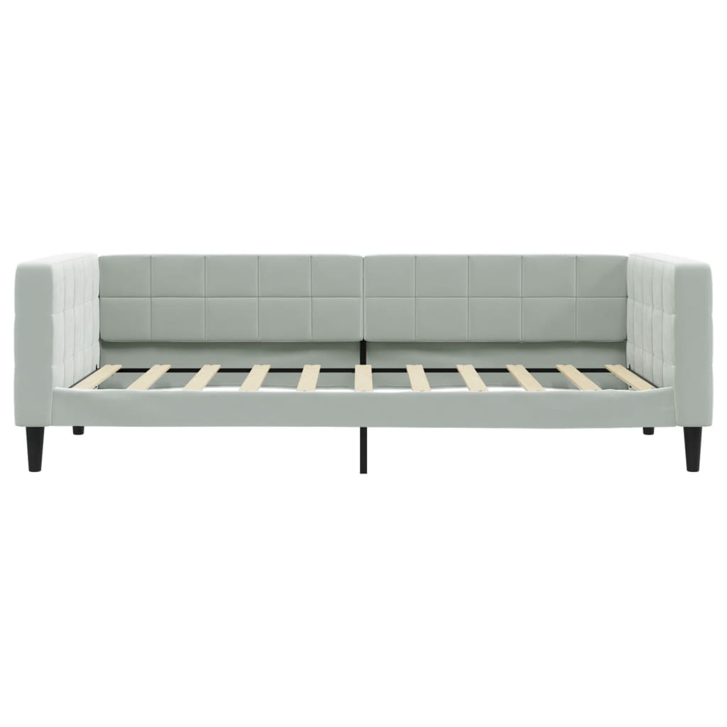 Sofá-cama 90x190 cm veludo cinzento-claro