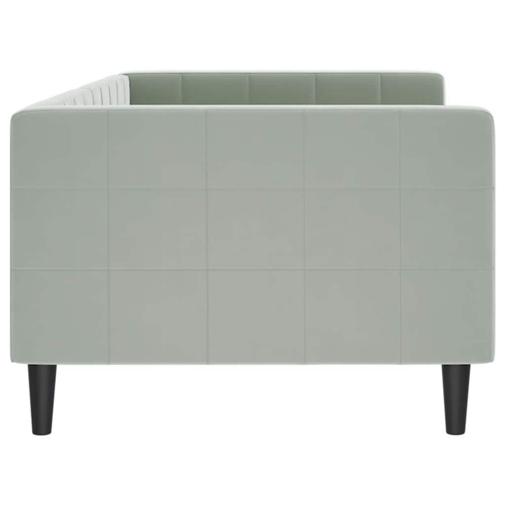 Sofá-cama 90x190 cm veludo cinzento-claro