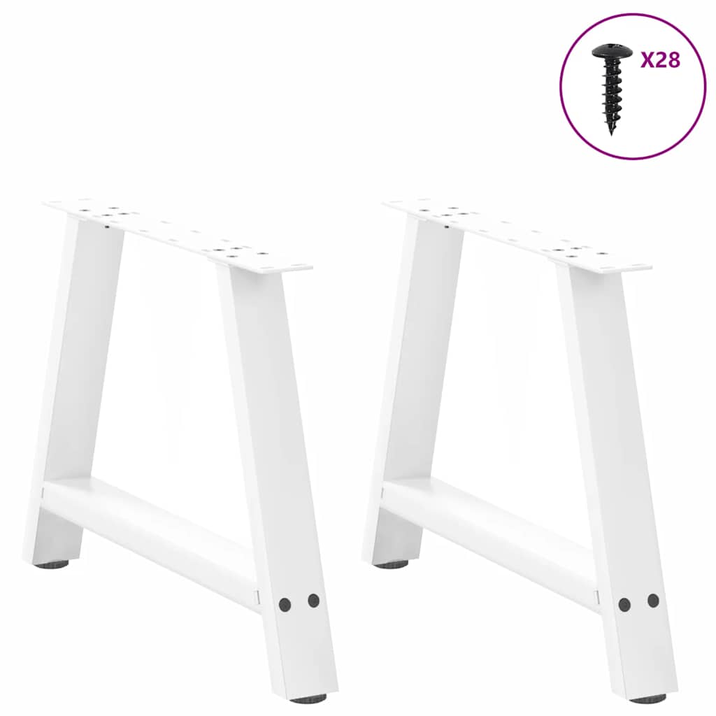 Pés para mesa de centro em formato a, 2 peças, branco, 60x (42-43) cm, aço