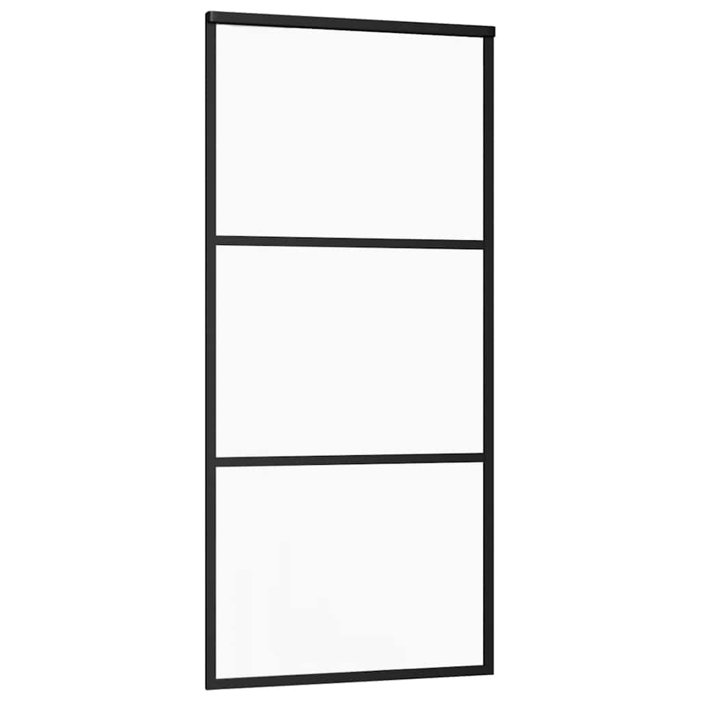 Porta deslizante em vidro esg e alumínio 90x205 cm preto