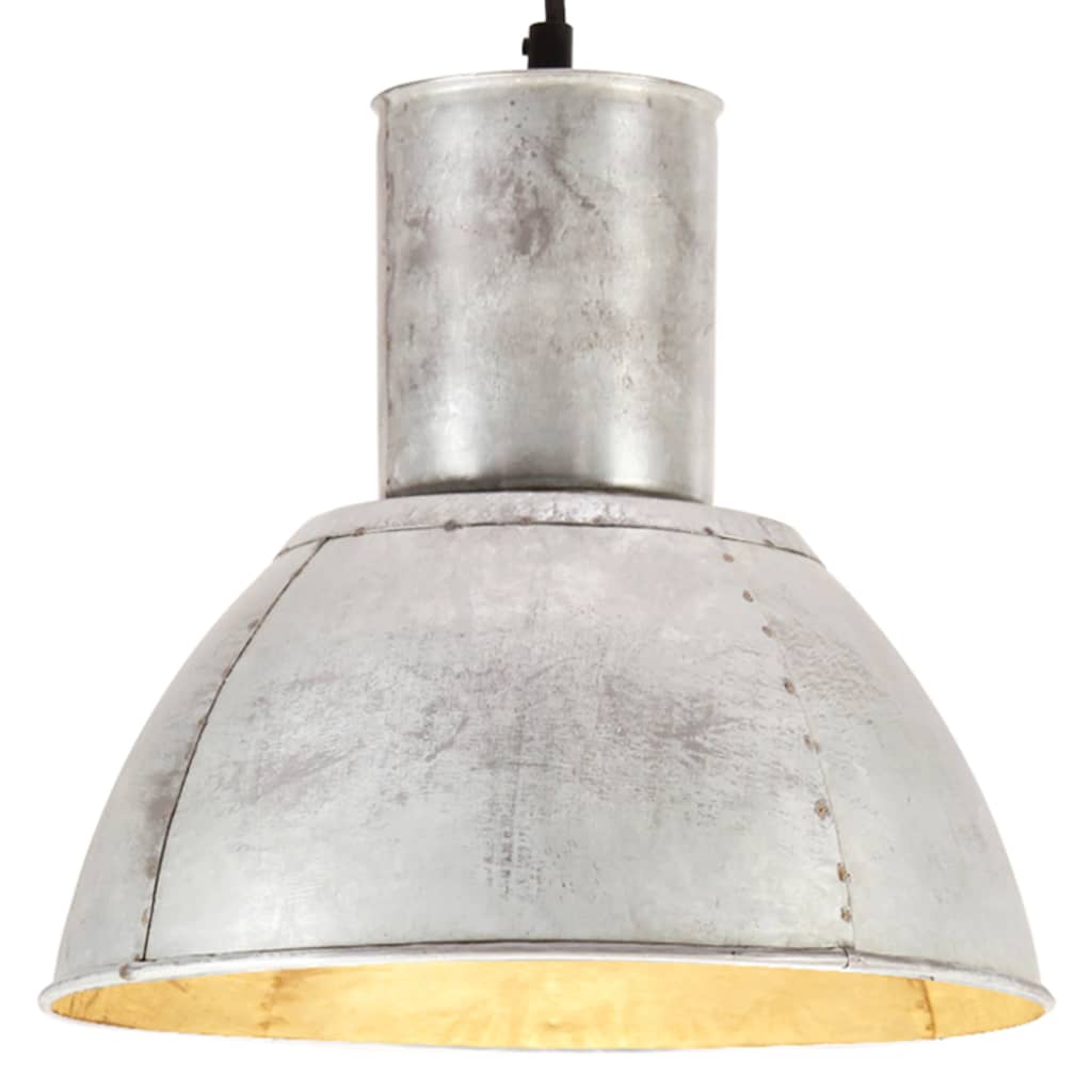 Candeeiro suspenso redondo 25 w 28,5 cm e27 prateado