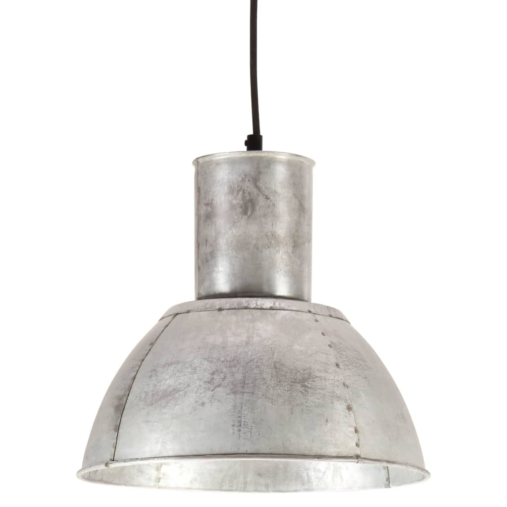 Candeeiro suspenso redondo 25 w 28,5 cm e27 prateado