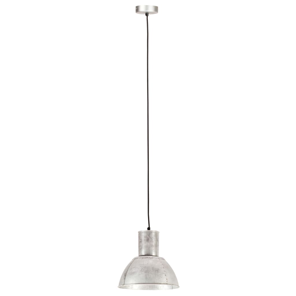 Candeeiro suspenso redondo 25 w 28,5 cm e27 prateado