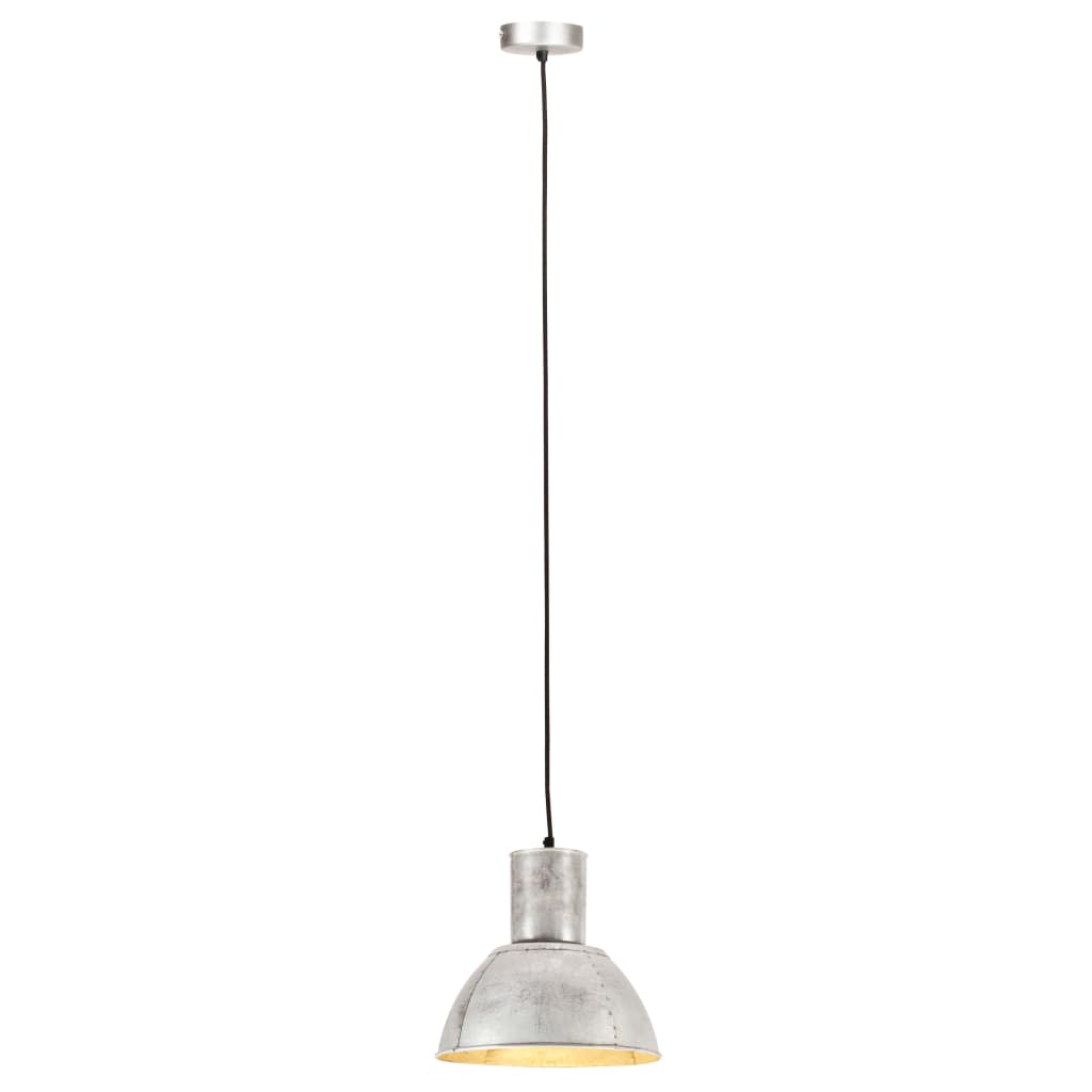 Candeeiro suspenso redondo 25 w 28,5 cm e27 prateado