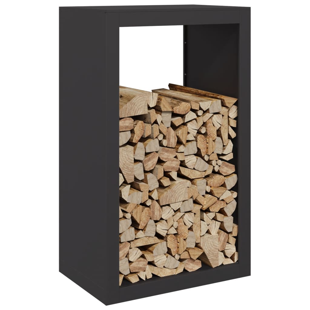 Suporte para lenha 60x40x100 cm aço preto
