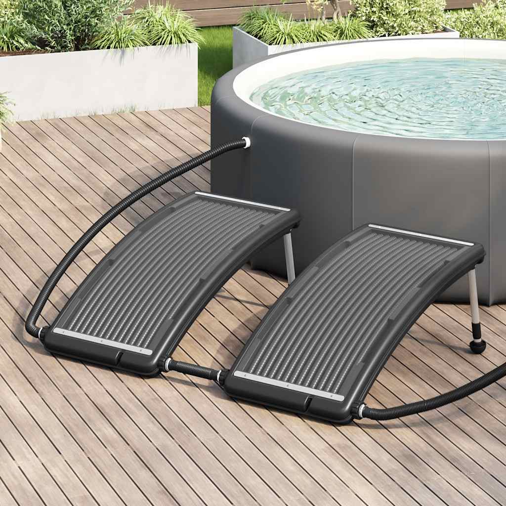 Painéis de aquecimento solar curvos p/ piscina 2 pcs 110x65 cm