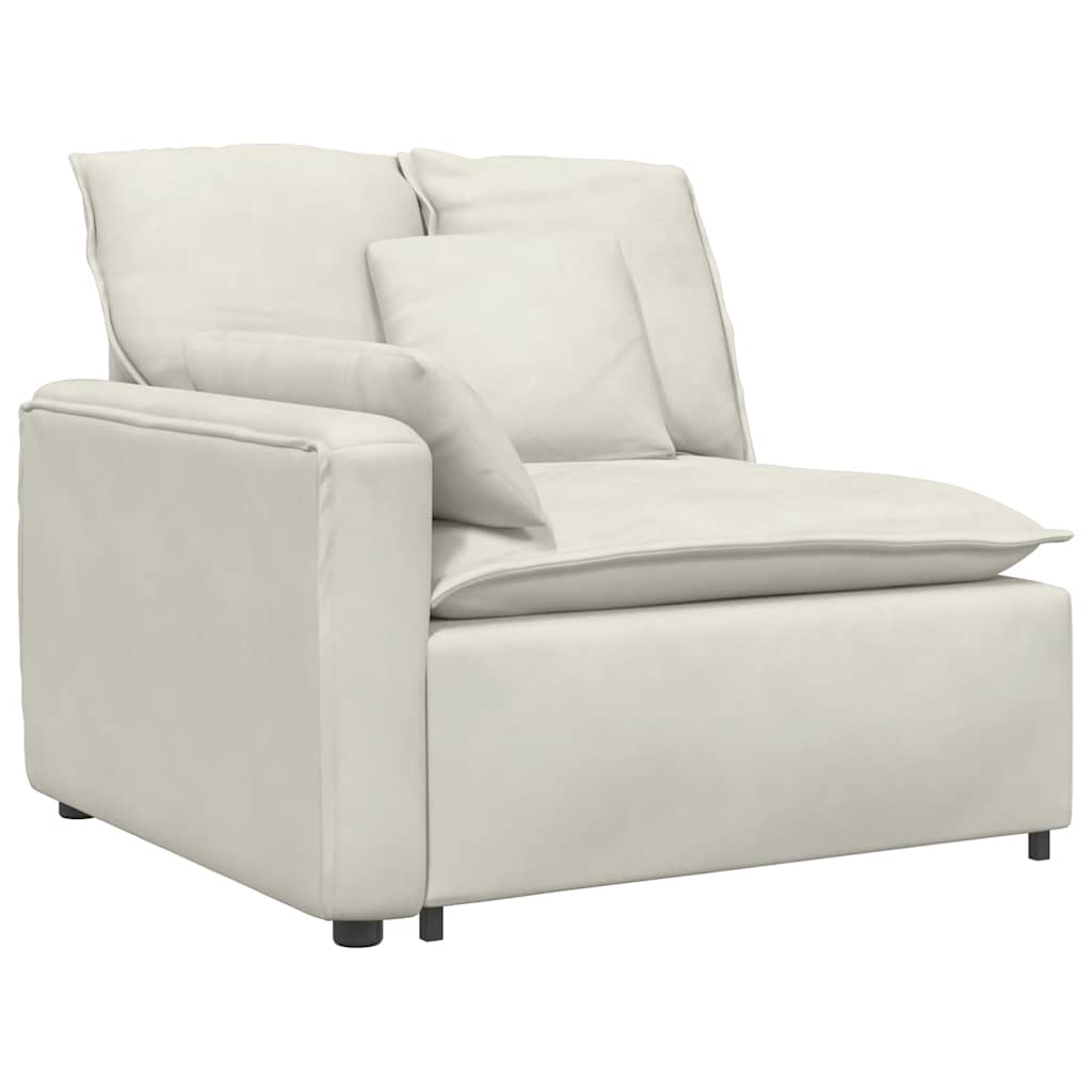 Sofá modular com almofadas creme