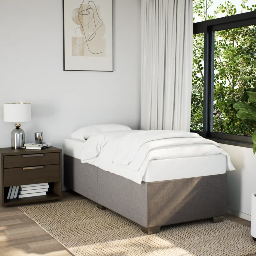 Estrutura de cama sem colchão 80x200 cm tecido cinzento