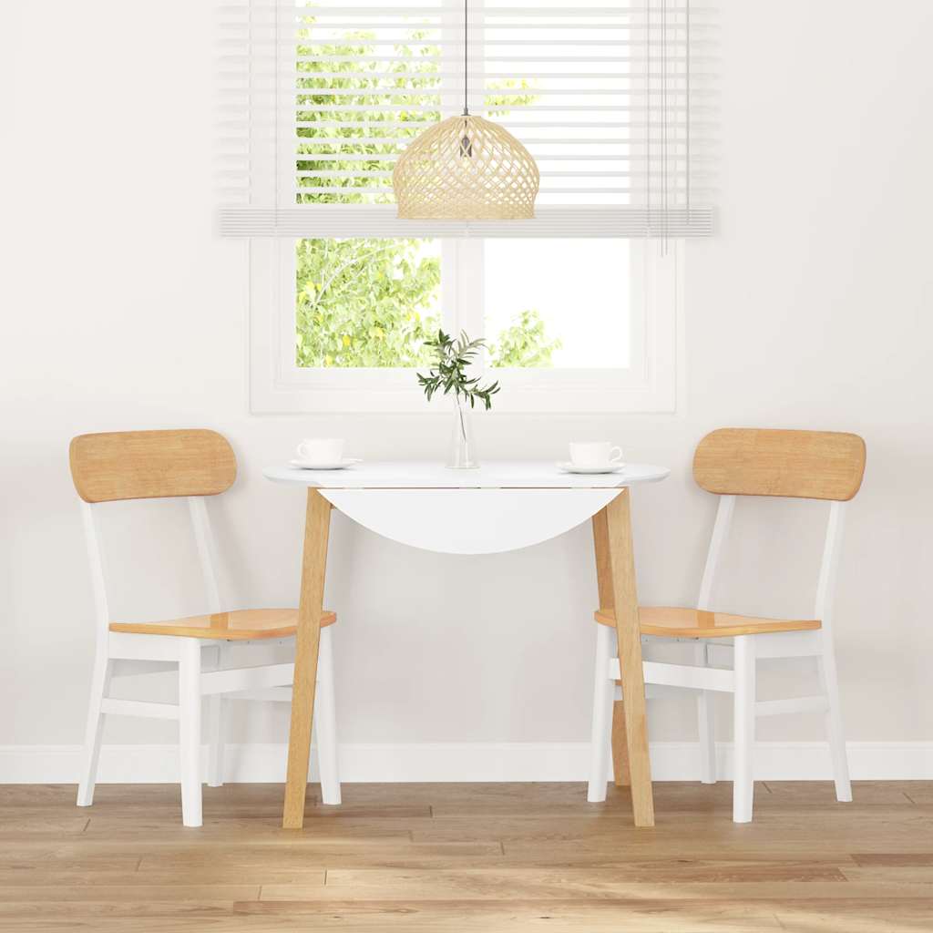 Cadeiras de jantar 2 pcs madeira de seringueira maciça branco