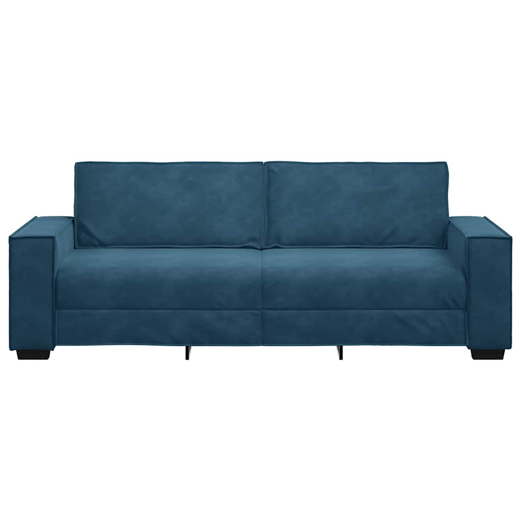 Sofá de 3 lugares 220x78x84 cm veludo azul