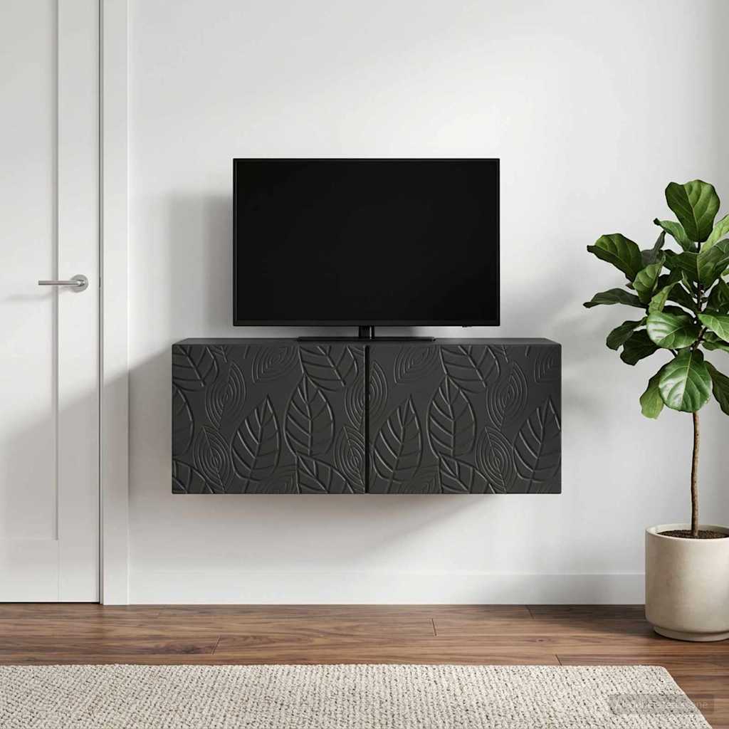 Gabinete de TV de parede 78,5 x 31 cm preto