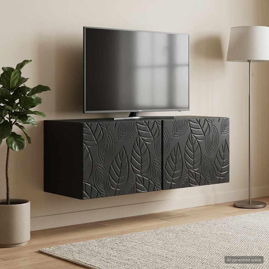 Gabinete de TV de parede 78,5 x 31 cm preto