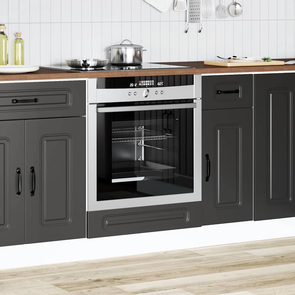 Armário forno kalmar derivados de madeira preto